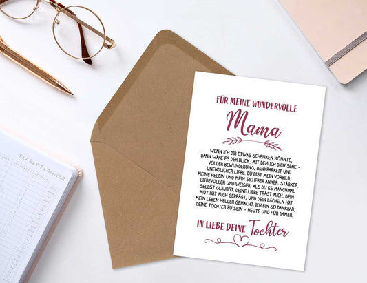 Einzelpostkarte - Für meine wundervolle Mama - KP-01540