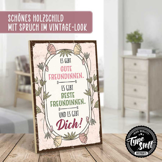 Holzschild mit Spruch - Beste Freundinnen – GH-HS-01552