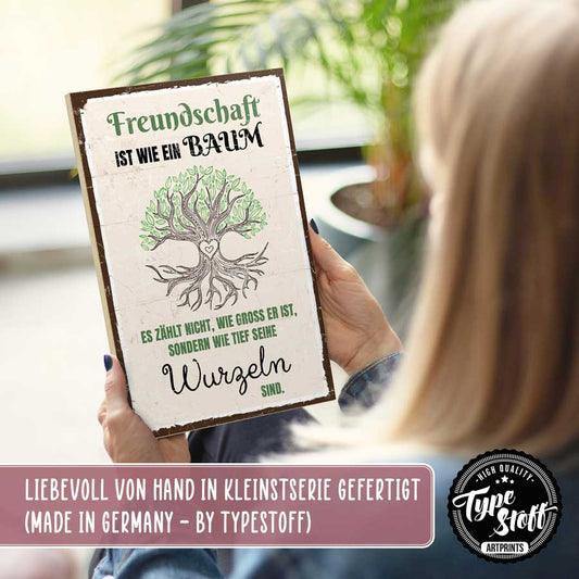 Holzschild mit Spruch - Freundschaft ist – GH-HS-01555