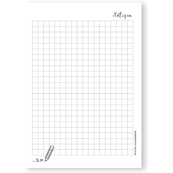 TypeStoff 4 Notizblöcke, kariert, Blöcke, DIN A6, 50 Blatt je Block - BD-01596