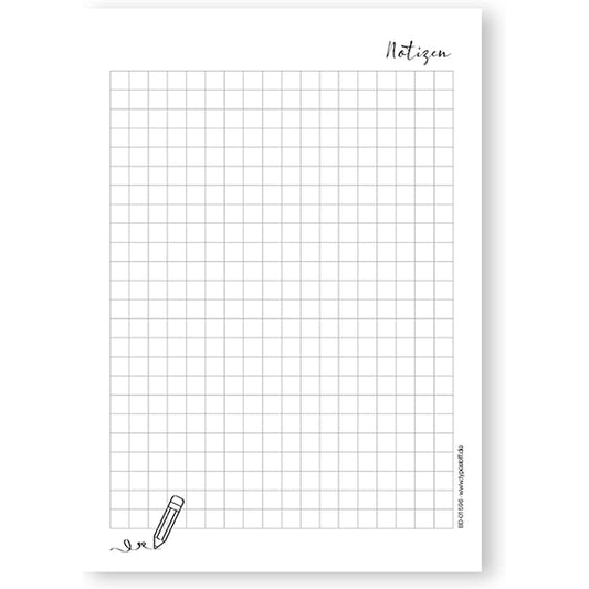 TypeStoff 4 Notizblöcke, kariert, Blöcke, DIN A6, 50 Blatt je Block - BD-01596