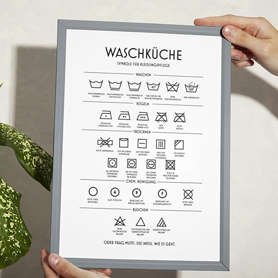 TypeStoff Kunstdruck, Poster mit Spruch - Waschküche  - KD-01059-M