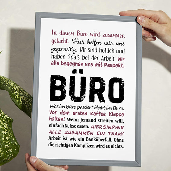 TypeStoff Kunstdruck, Poster mit Spruch - Büro - KD-01441-M