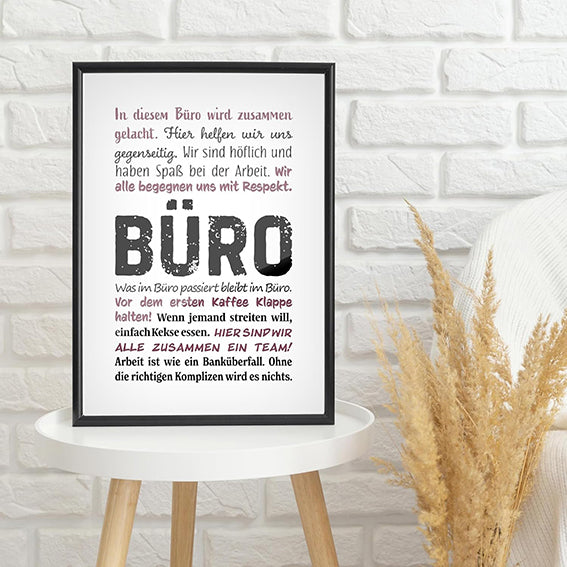 TypeStoff Kunstdruck, Poster mit Spruch - Büro - KD-01441-M