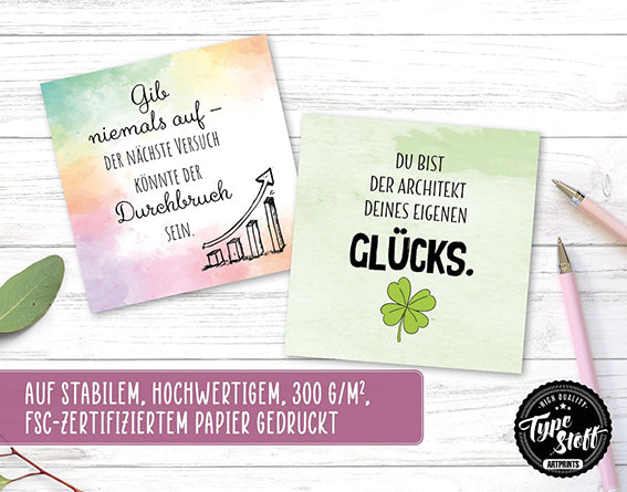 25 Hyggekarten mit 50 Sprüchen für jeden Tag als Geschenk und Motivation - Version 4 - HK-01586