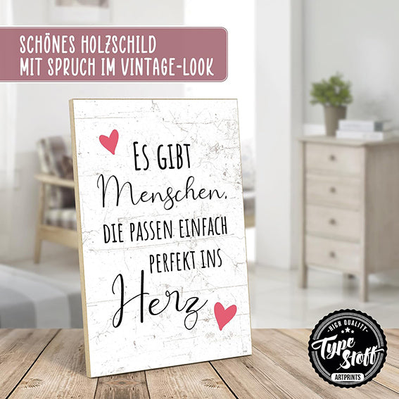 Holzschild mit Spruch - Es gibt Menschen - HS-01607