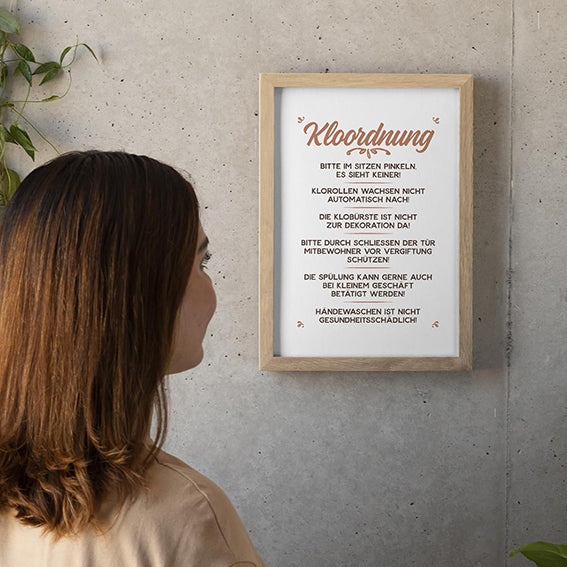 Kunstdruck mit Spruch - Kloordnung - KD-00477-M