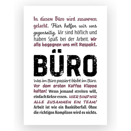 TypeStoff Kunstdruck, Poster mit Spruch - Büro - KD-01441-M