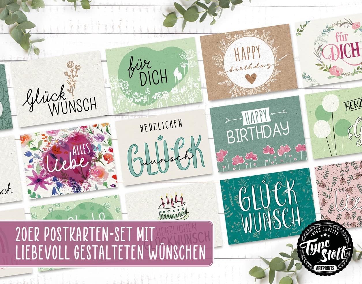 Postkarten - Glückwunsch - Set - PK-01304