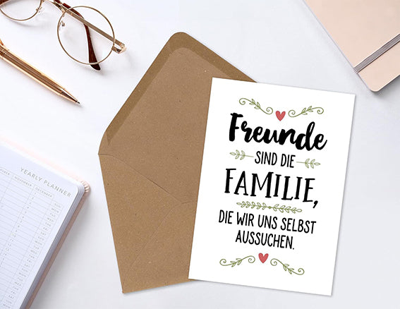Einzelpostkarte - Freunde sind die Familie - KP-01569