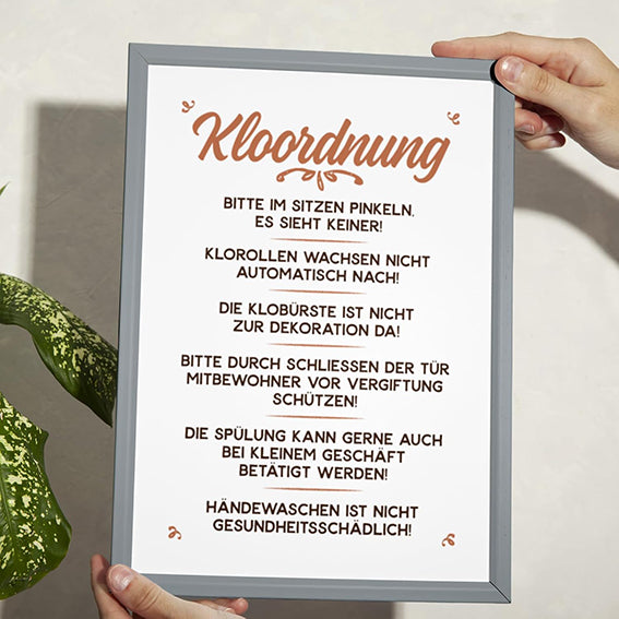 Kunstdruck mit Spruch - Kloordnung - KD-00477-M