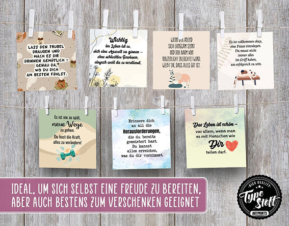 25 Hyggekarten mit 50 Sprüchen für jeden Tag als Geschenk und Motivation - Version 4 - HK-01586