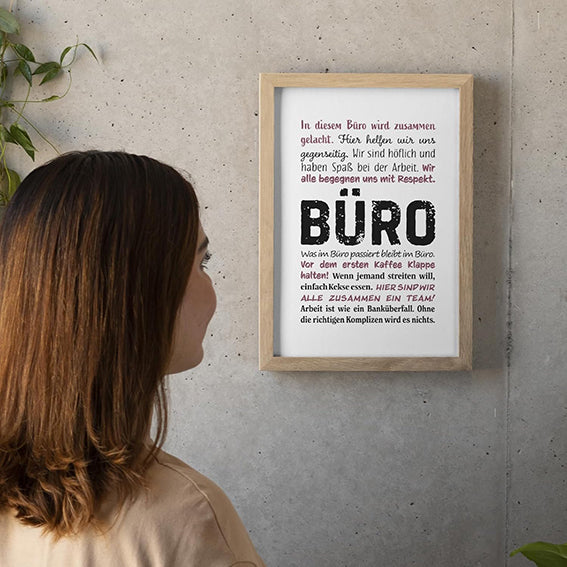 TypeStoff Kunstdruck, Poster mit Spruch - Büro - KD-01441-M