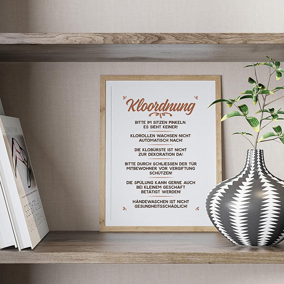 Kunstdruck mit Spruch - Kloordnung - KD-00477-M