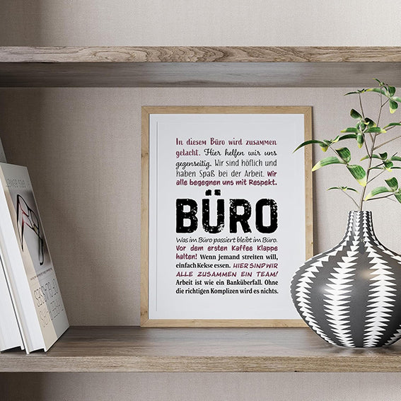 TypeStoff Kunstdruck, Poster mit Spruch - Büro - KD-01441-M