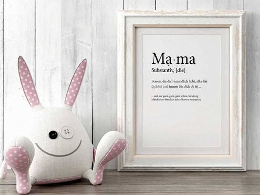 Kunstdruck mit Spruch - Mama - Unendliche Liebe - KD-00440-M/L